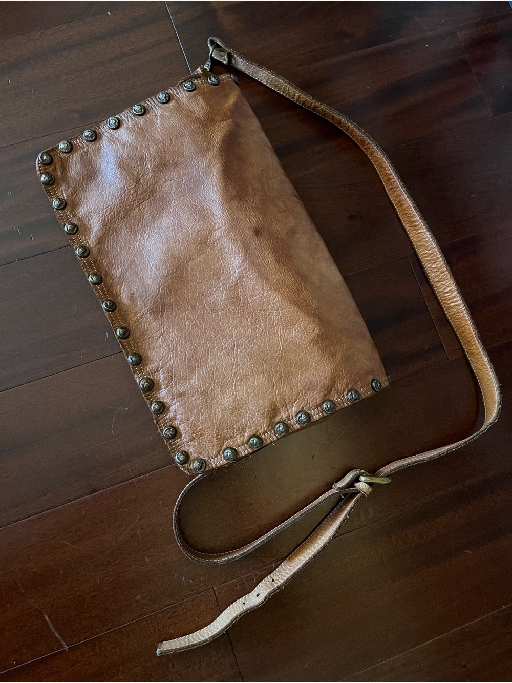 Southwest studded leather bag messenger Italy pockets Sedona Western Cowgirl - Picture 9 of 10